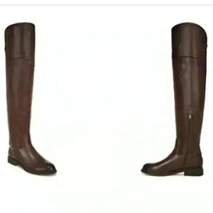 Franco Sarto Haleen Wide Calf Over the Knee Leather Boots SZ 7